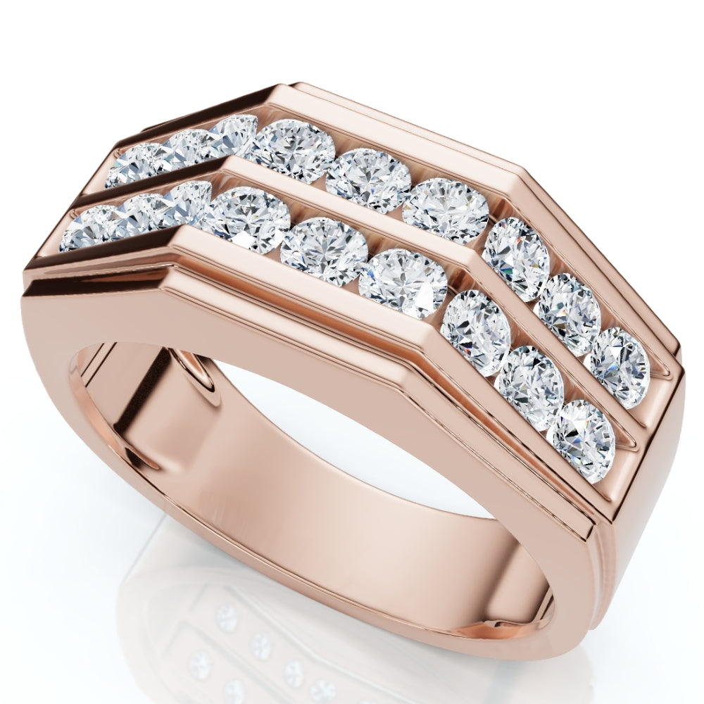 1/2Ct Men's Diamond High Polished Wedding Ring Lab Grown Anniversary Band 7802601930812