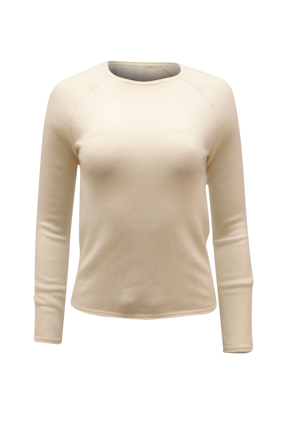 Theory Crewneck Sweater in Ivory Cashmere 7764831502396