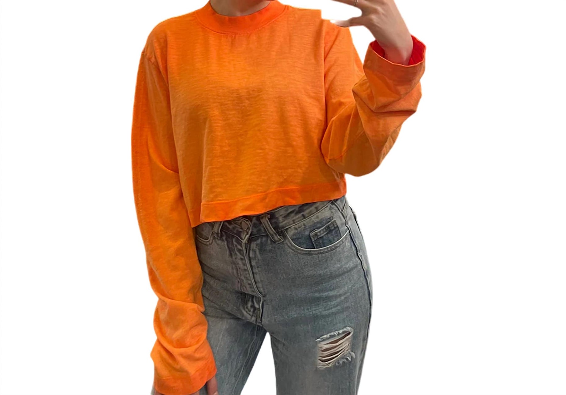 Tokyo Crop Shirt In Tangerine Mix