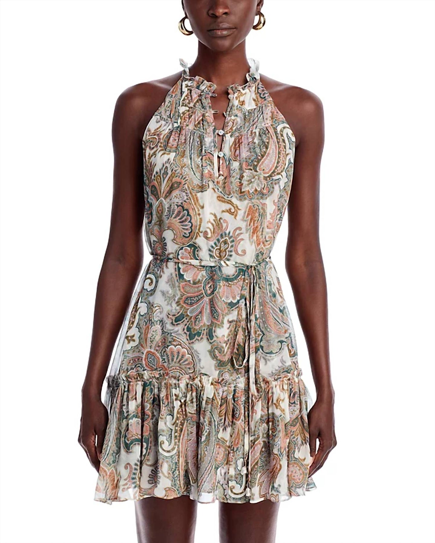 Dria Paisley Silk-Georgette Dress In Barely Orchid Multi 7802267172924