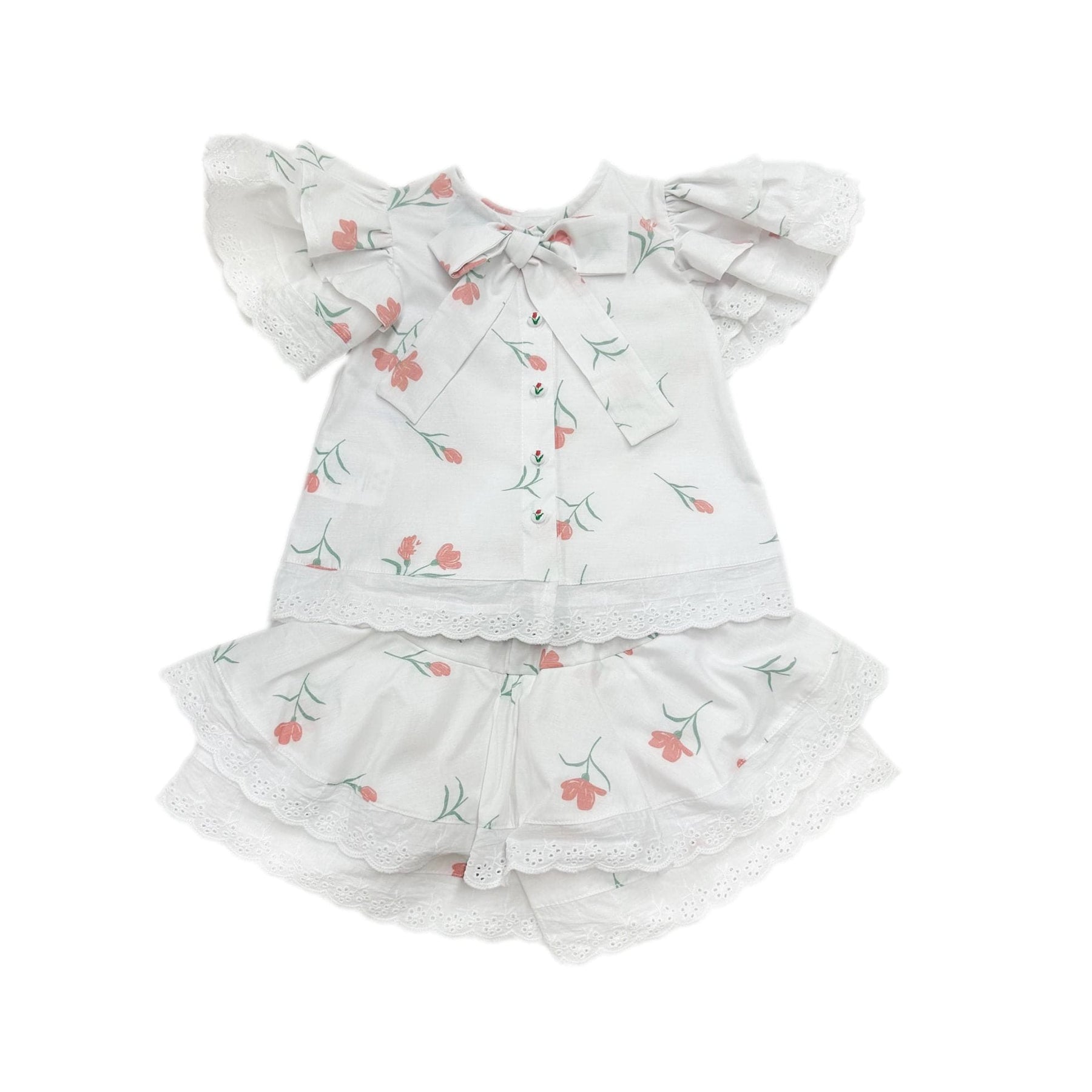 Tulip Cotton Blouse and Shorts Set 7745613135932