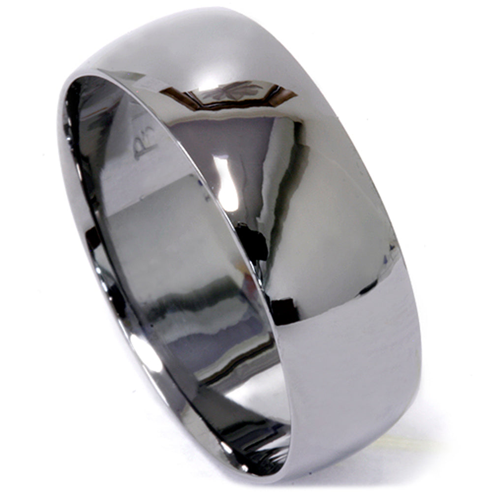 8mm High Polished Dome Wedding Band 14K Black Gold Size Selectable 7802610548796