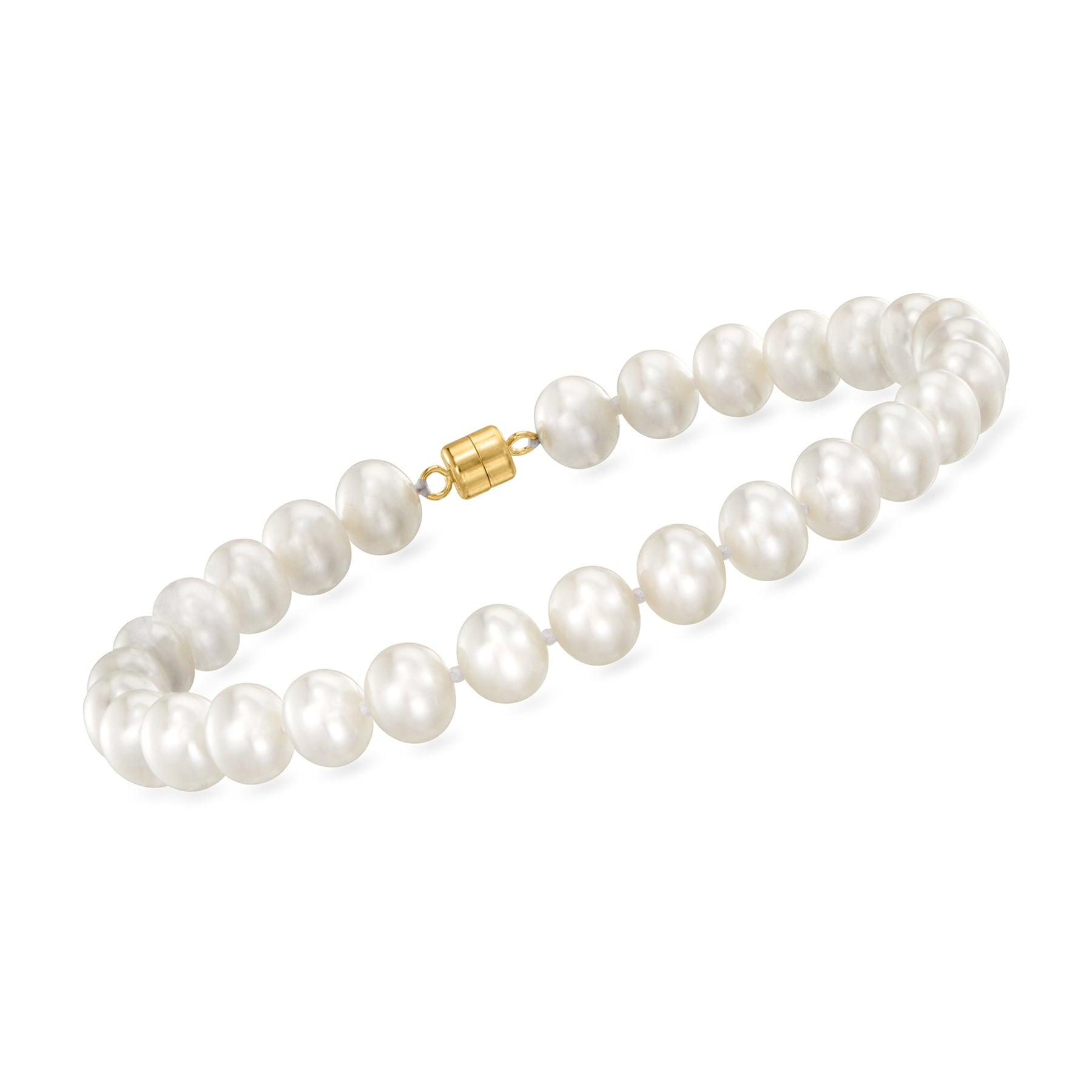 Ross-Simons 6-7mm Cultured Pearl Bracelet With 14kt Yellow Gold Magnetic Clasp