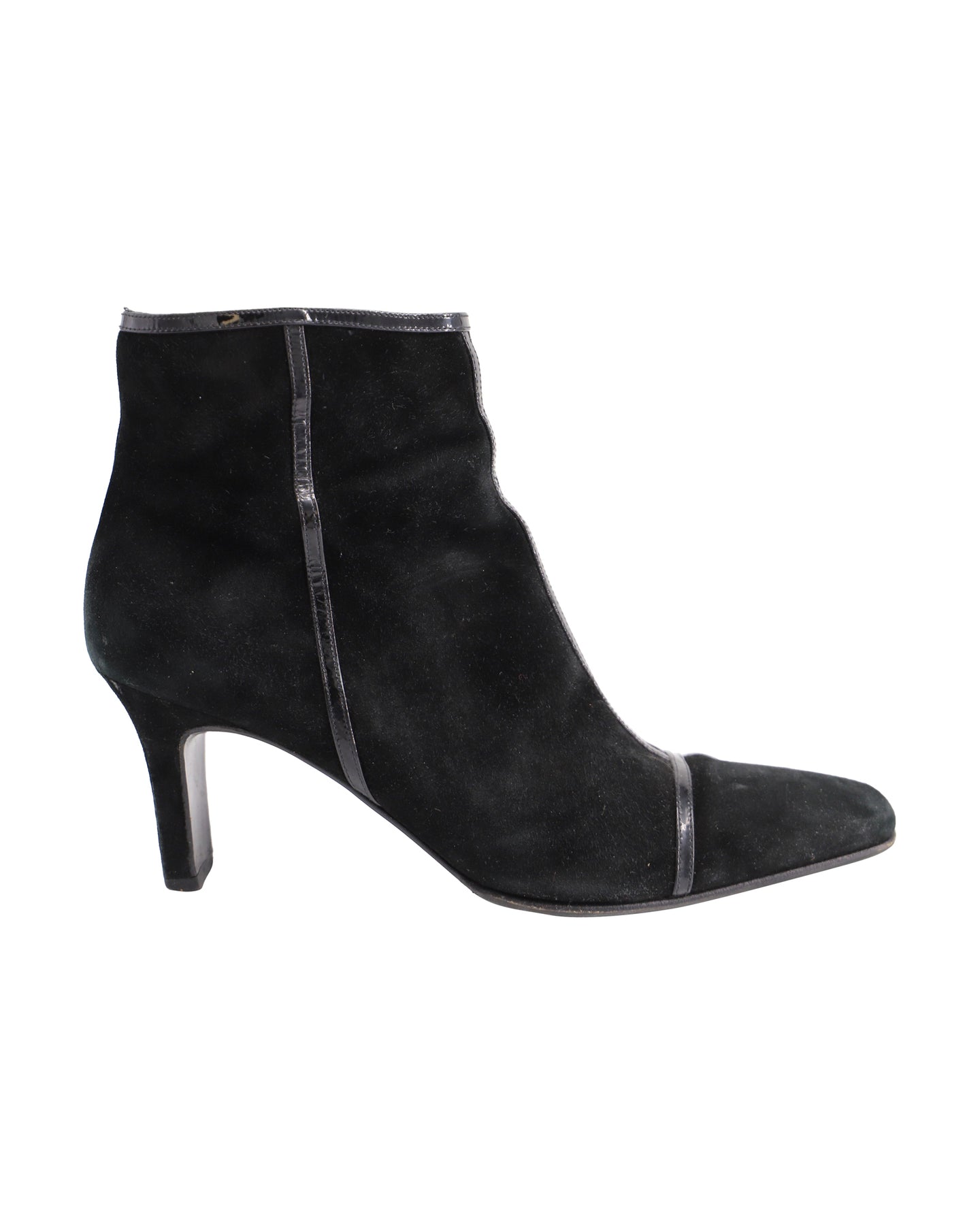 Salvatore Ferragamo Mid Heel Ankle Boots in Black Suede