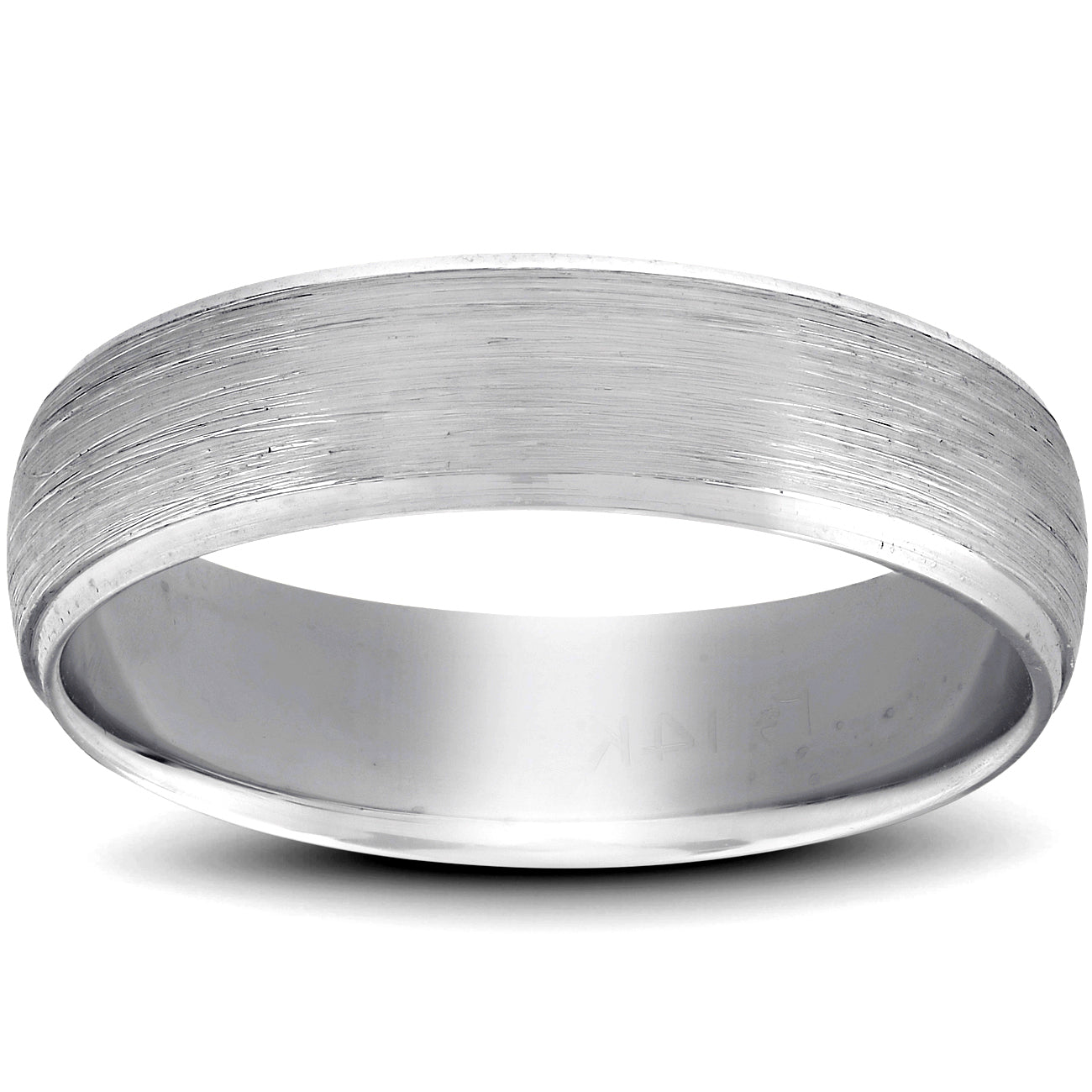 Platinum Wedding Band Mens Brushed Beveled Ring 6mm Polished Edges Size Selectable 7802586955836