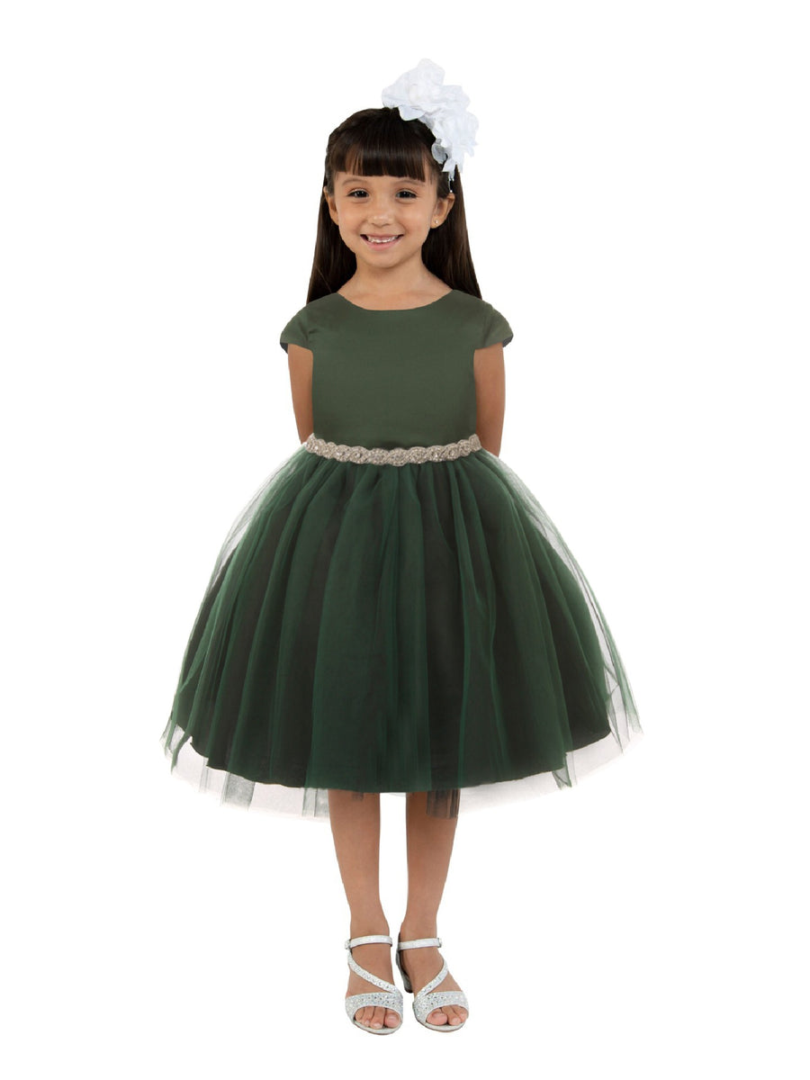 Big Girls Cap Sleeve Satin Tulle Plus Size Dress, Sizes 18.5-20.5