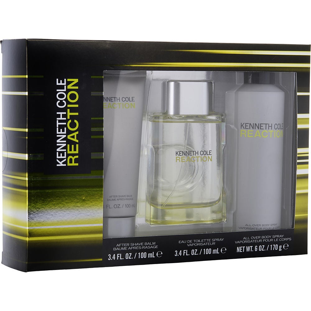 Kenneth Cole Reaction By Kenneth Cole Edt Spray 3.4 Oz & Aftershave Balm 3.4 Oz & All Over Body Spray 6 Oz Men 7826849857596
