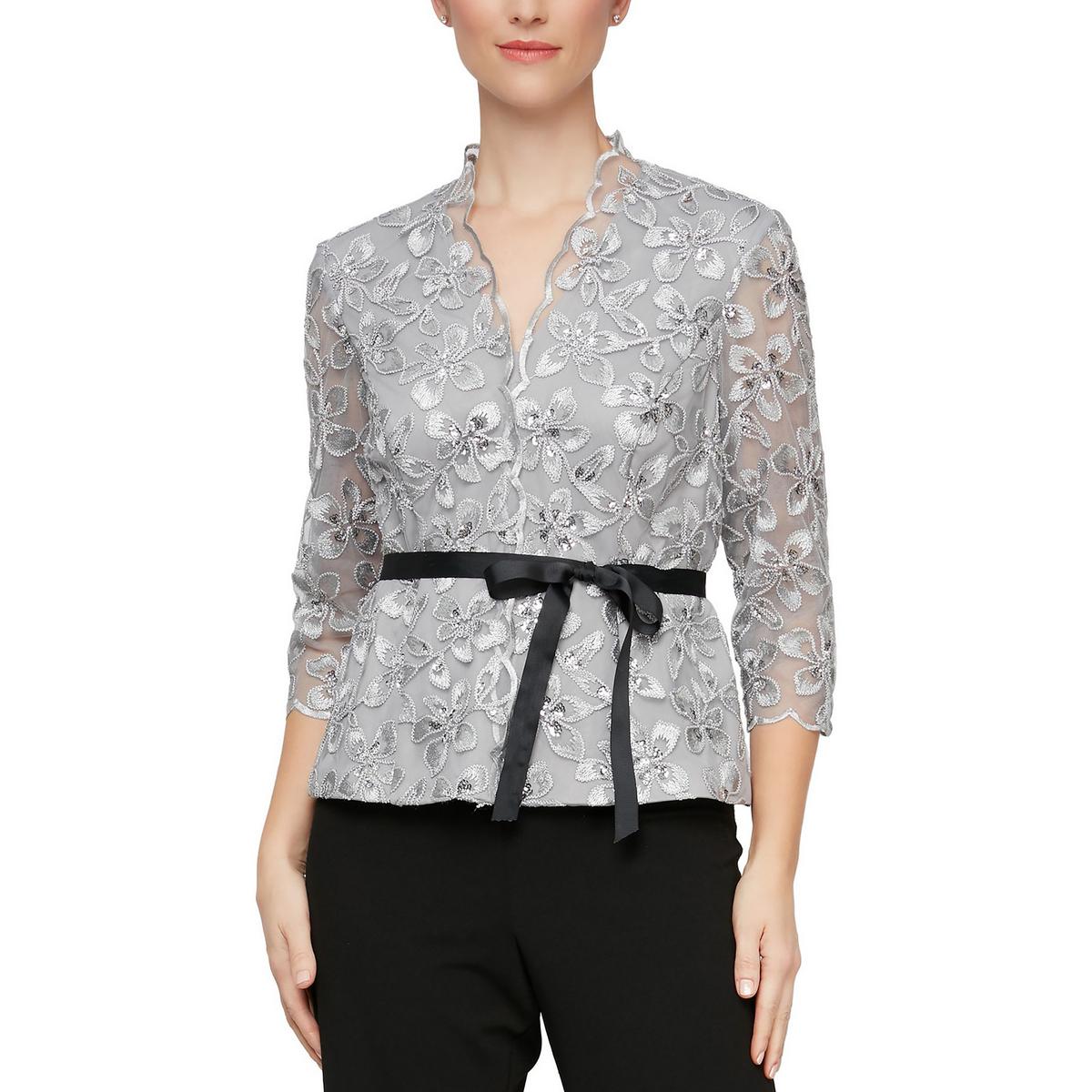 Petites V Neck Sequined Blouse