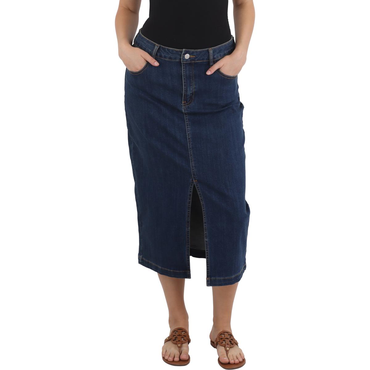 Slit Denim Denim Skirt