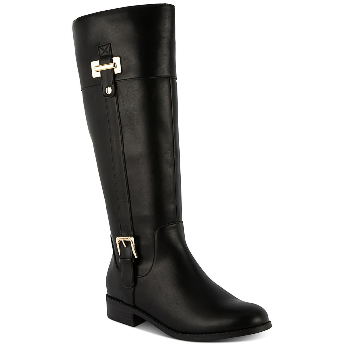 Edenn Faux Leather Wide Calf Knee-High Boots