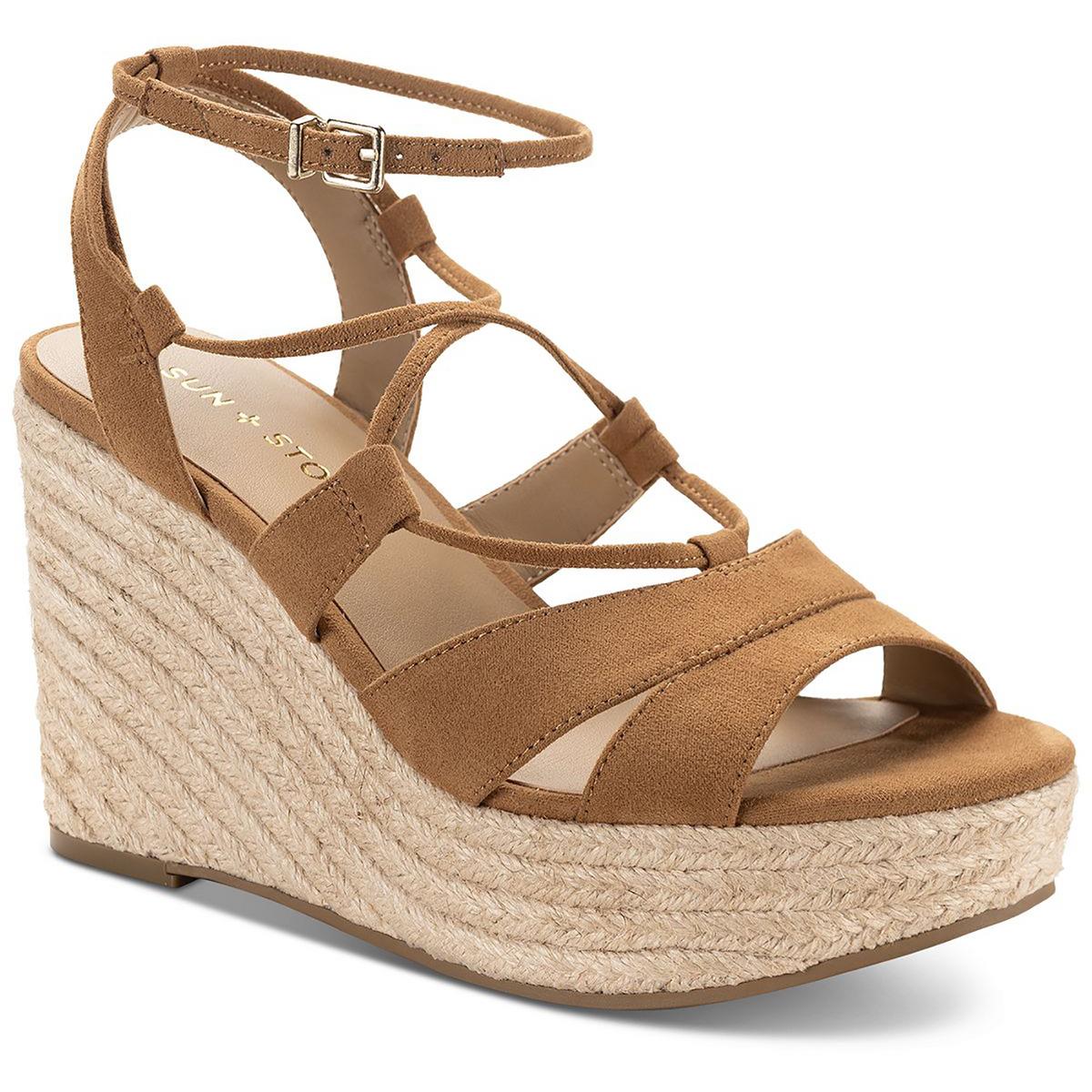 Tiinsleyy Faux Suede Ankle Strap Platform Sandals