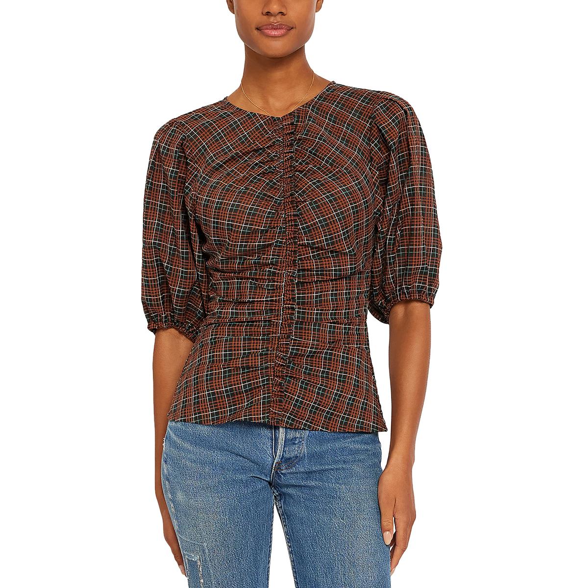 Ruched Zipper Pullover Top