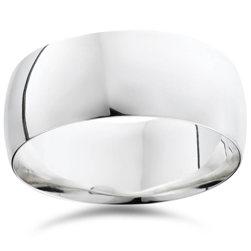 Mens High Polished Wedding Band 14K White Gold Size Selectable 7802595999804