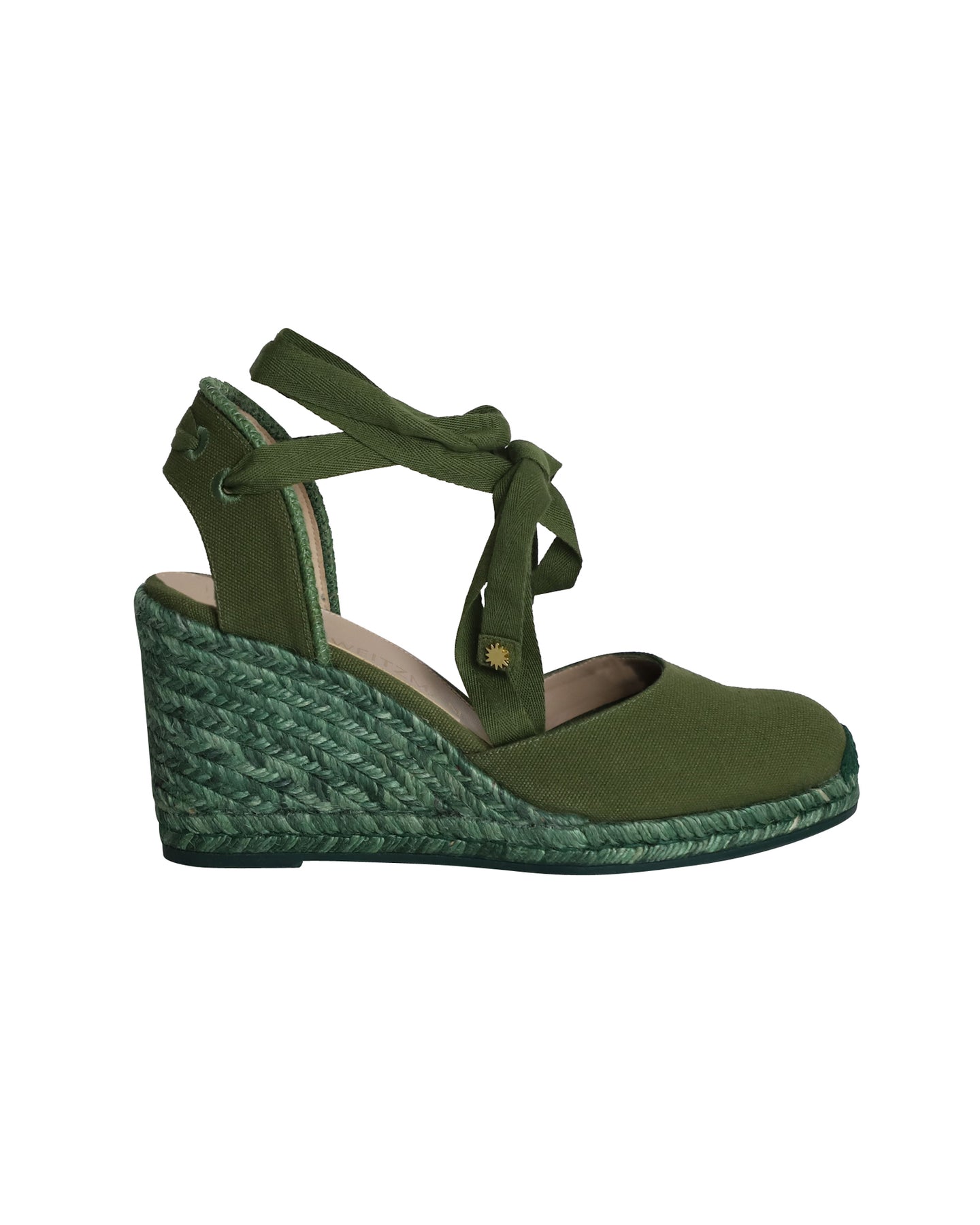 Stuart Weitzman Marguerita Espadrille Wedge Sandals in Green Canvas 7802259832892