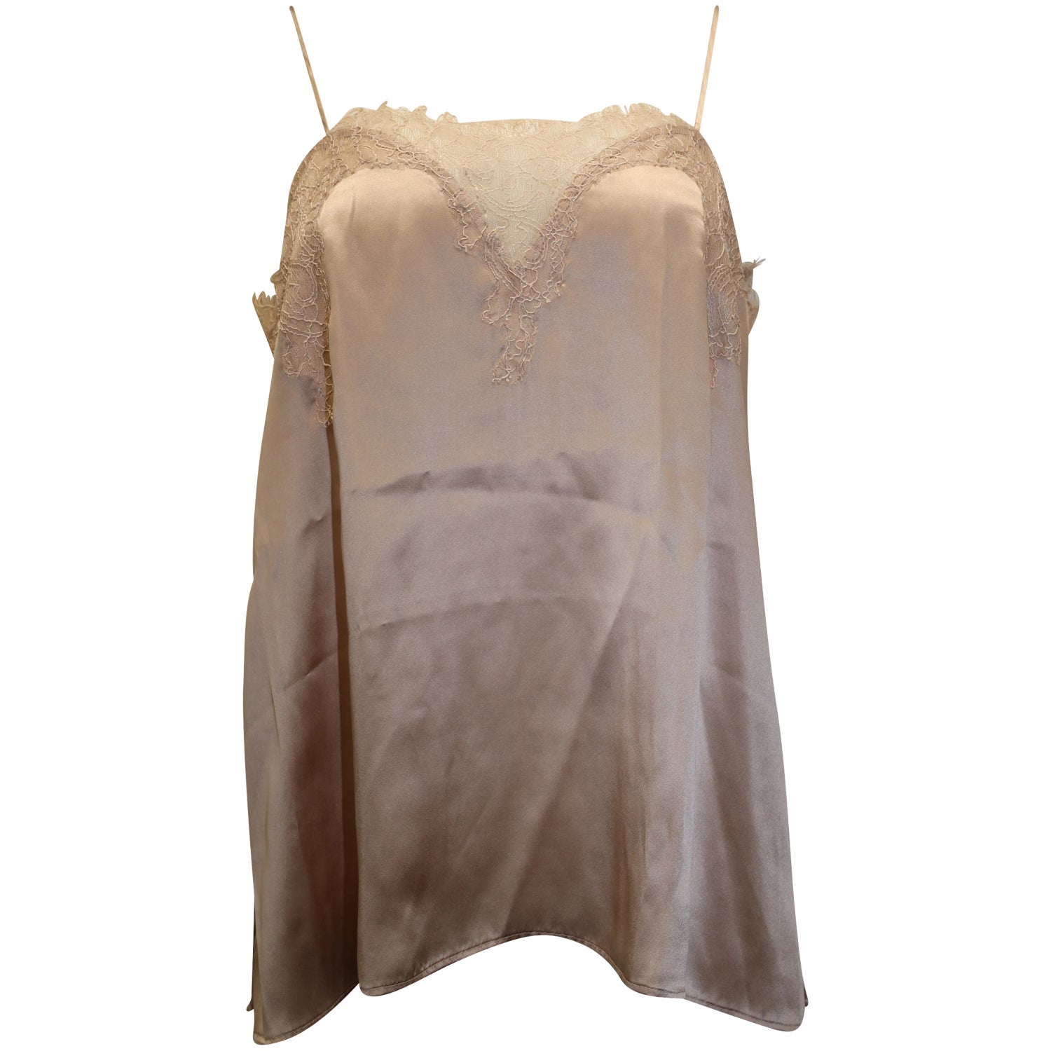 Cami NYC Lace Trim Camisole in Nude Silk