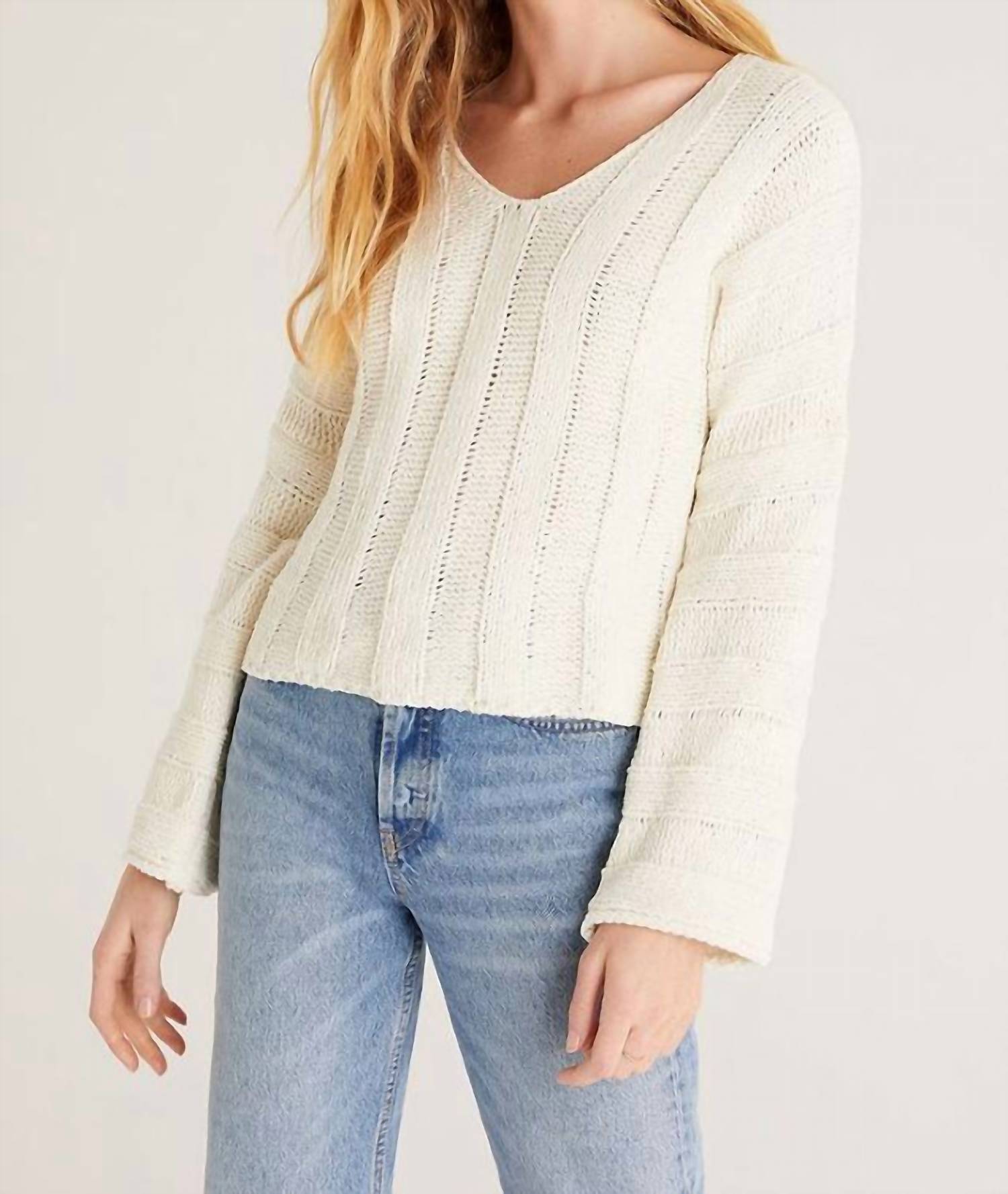 Amata V-Neck Sweater In Ivory