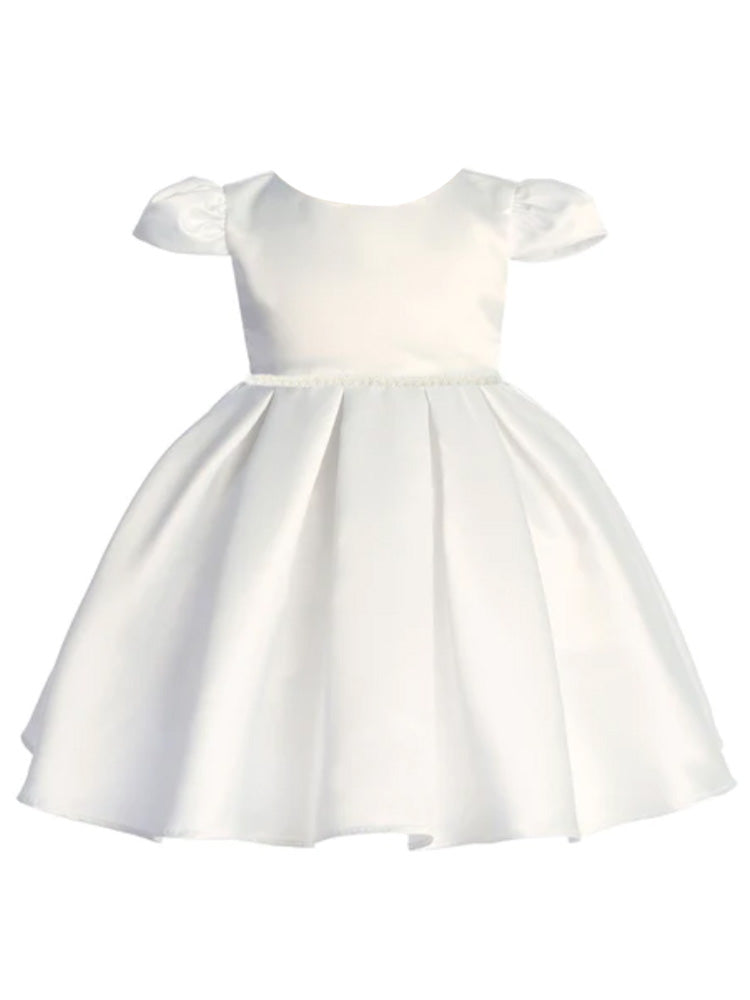 Baby Girls White Classic Cap Sleeve Pleated Dress 6-24 Months