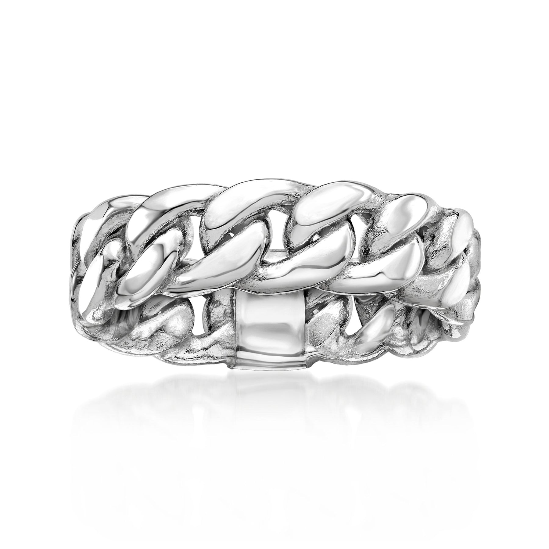 Ross-Simons 14kt White Gold Curb-Link Ring