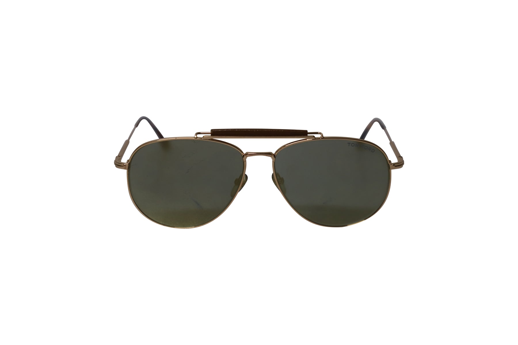 Tom Ford FT0536 Sean Aviator Sunglasses in Green and Gold Metal