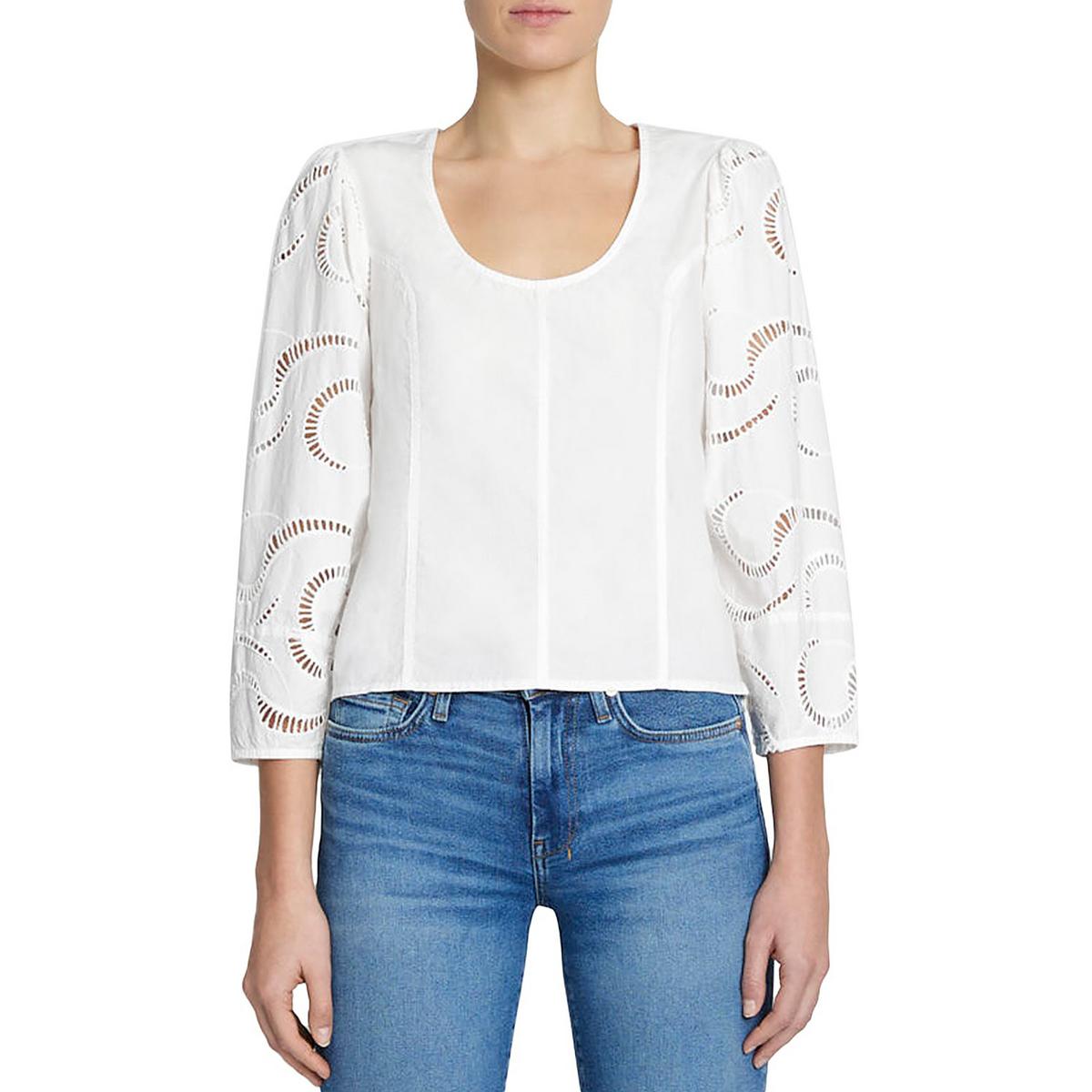 Cotton Balloon Sleeves Blouse