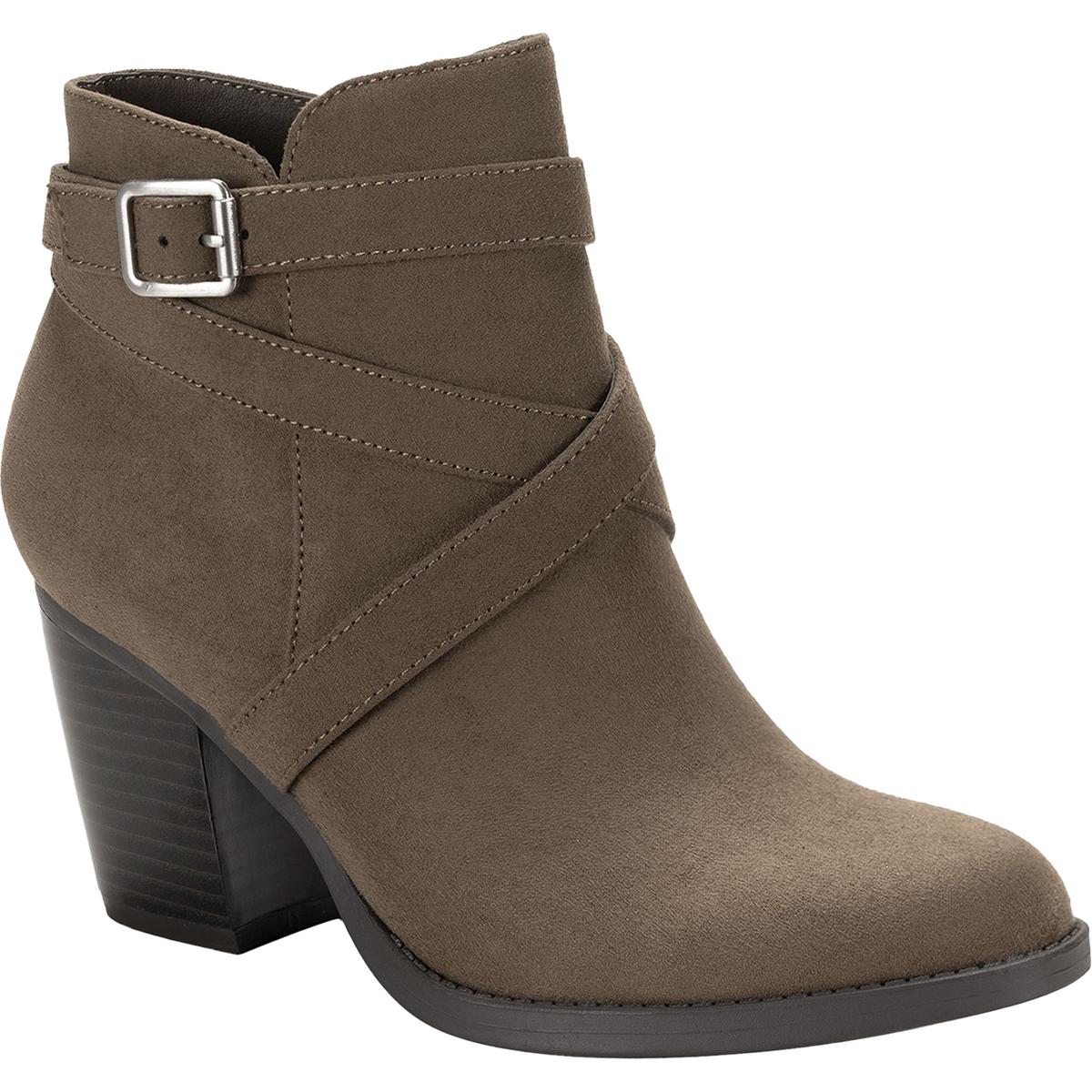 Zetaa Faux Leather Buckle Ankle Boots