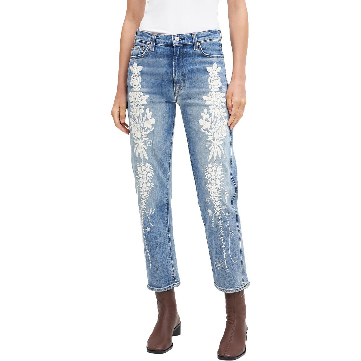 Embroidered Denim Slim Jeans