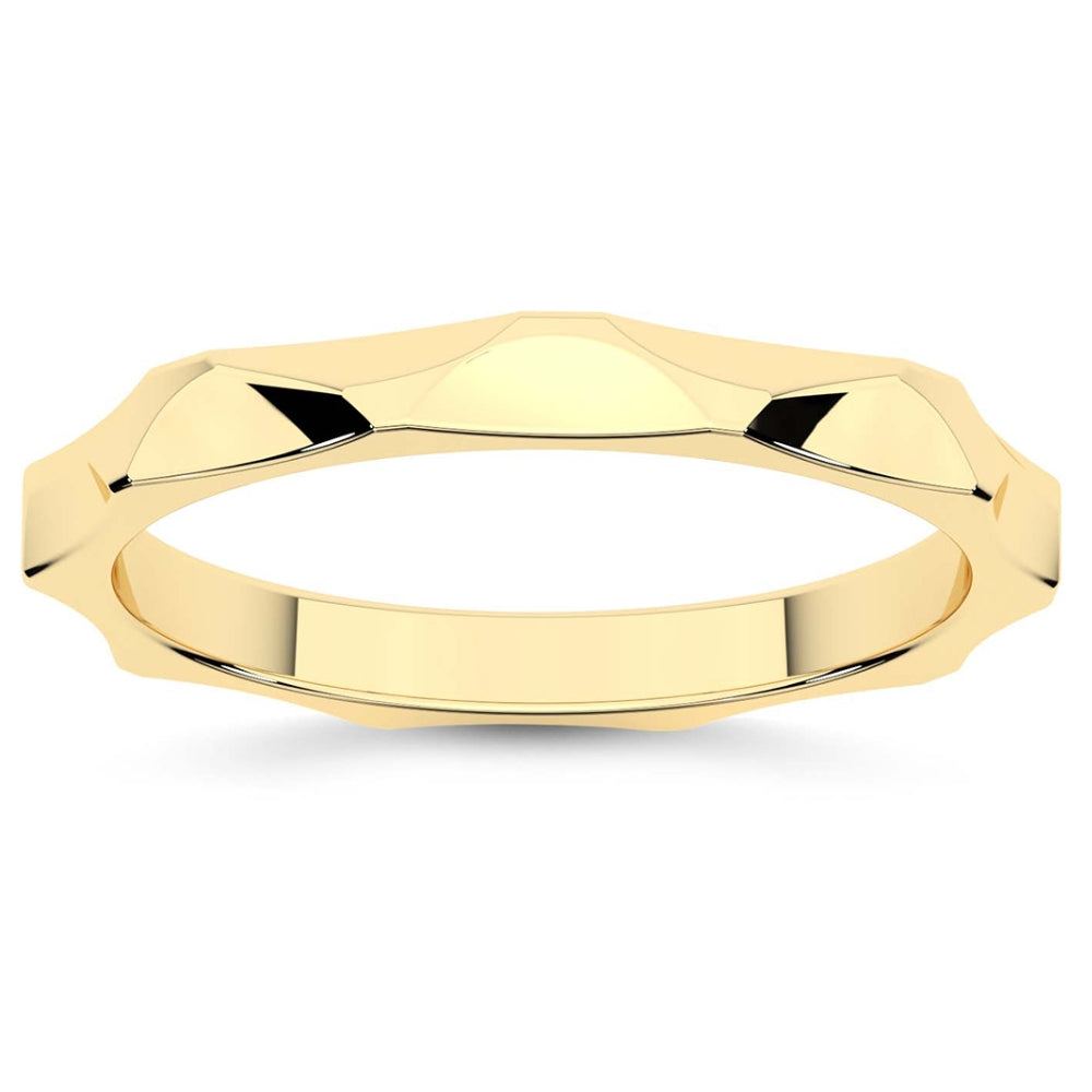 14k Gold Geometric Stackable Wedding Band Women's Anniversary Ring 7802594066492