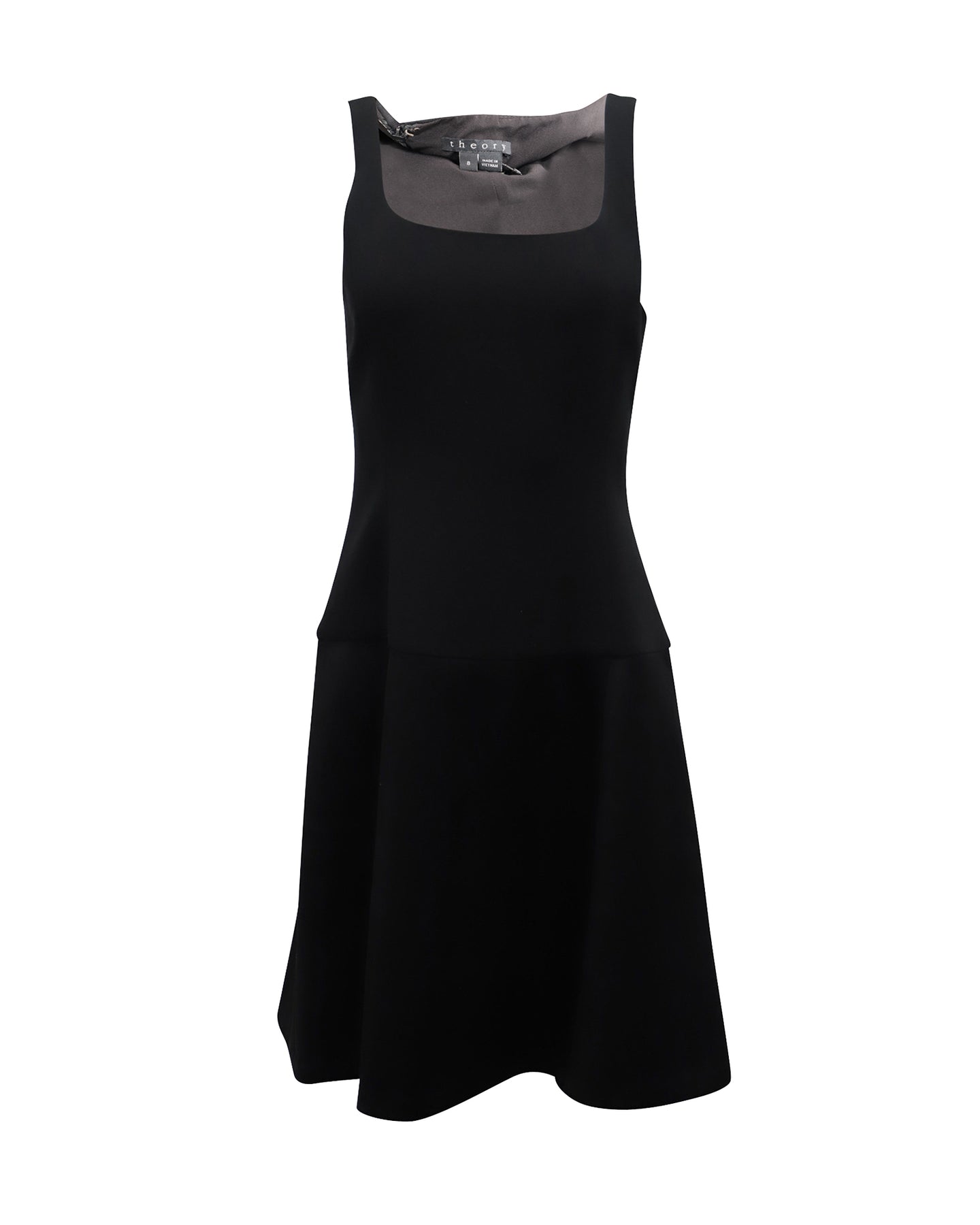 Theory Scoop-Neck Sleeveless Dress in Black Triacetate