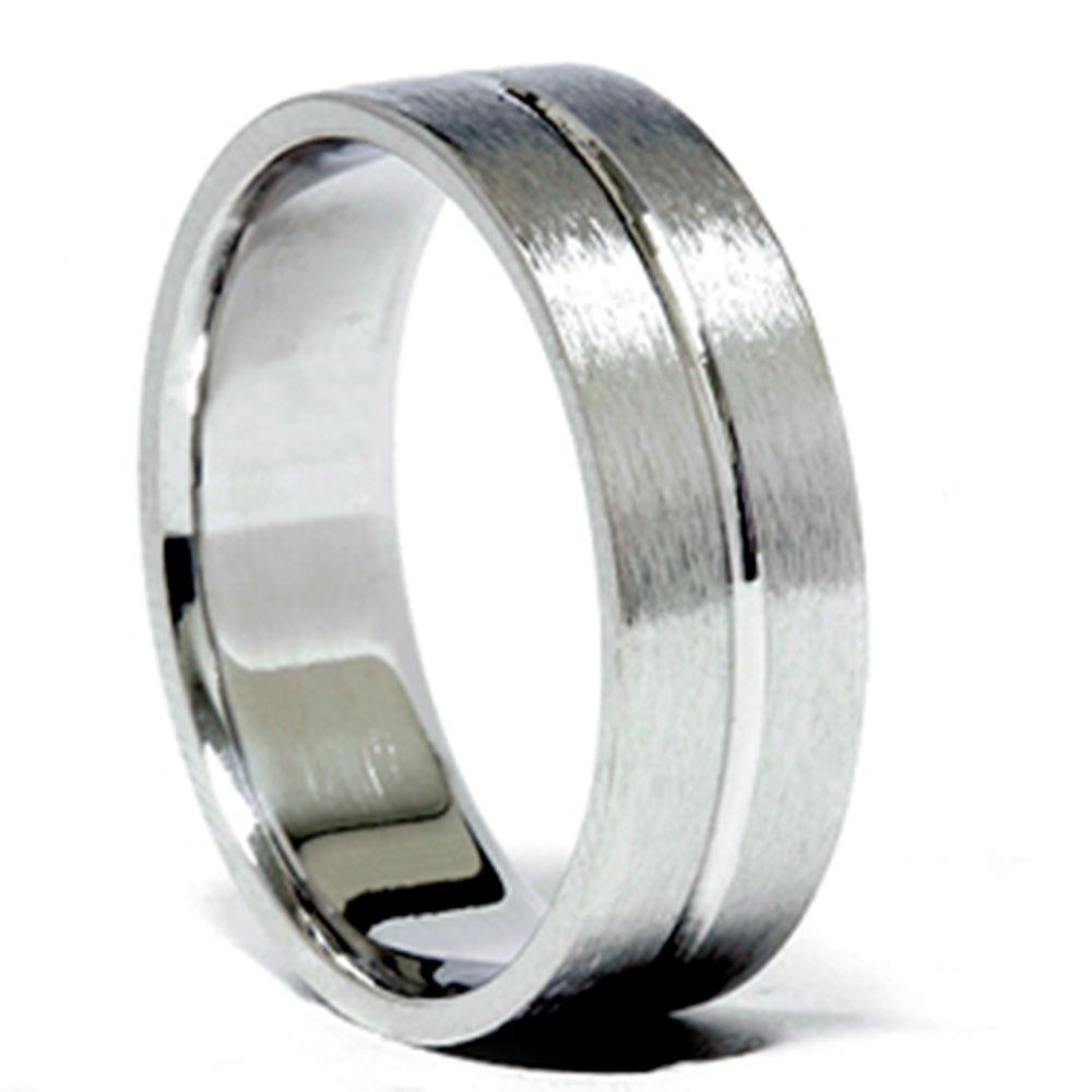 6MM Channel Brushed Wedding Band 950 Platinum Size Selectable 7802605273148