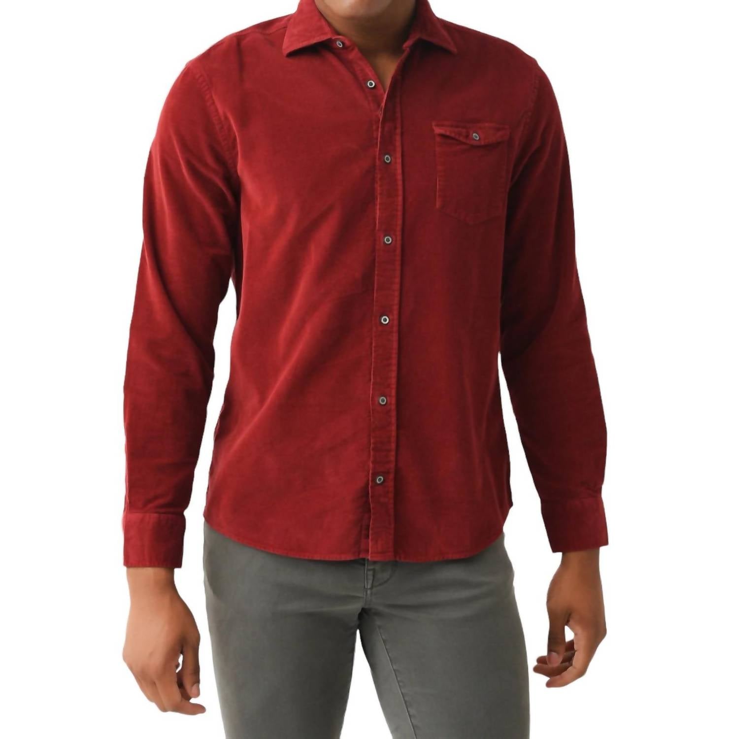 Men's Kodiak Button Down Shirt In Malibu Red 7745950711868