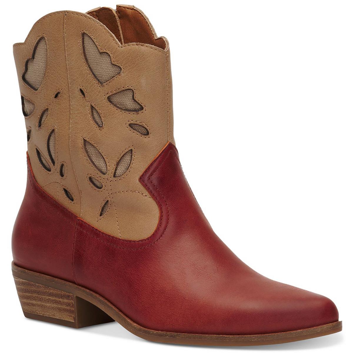 Herzie Leather Cutout Cowboy, Western Boots