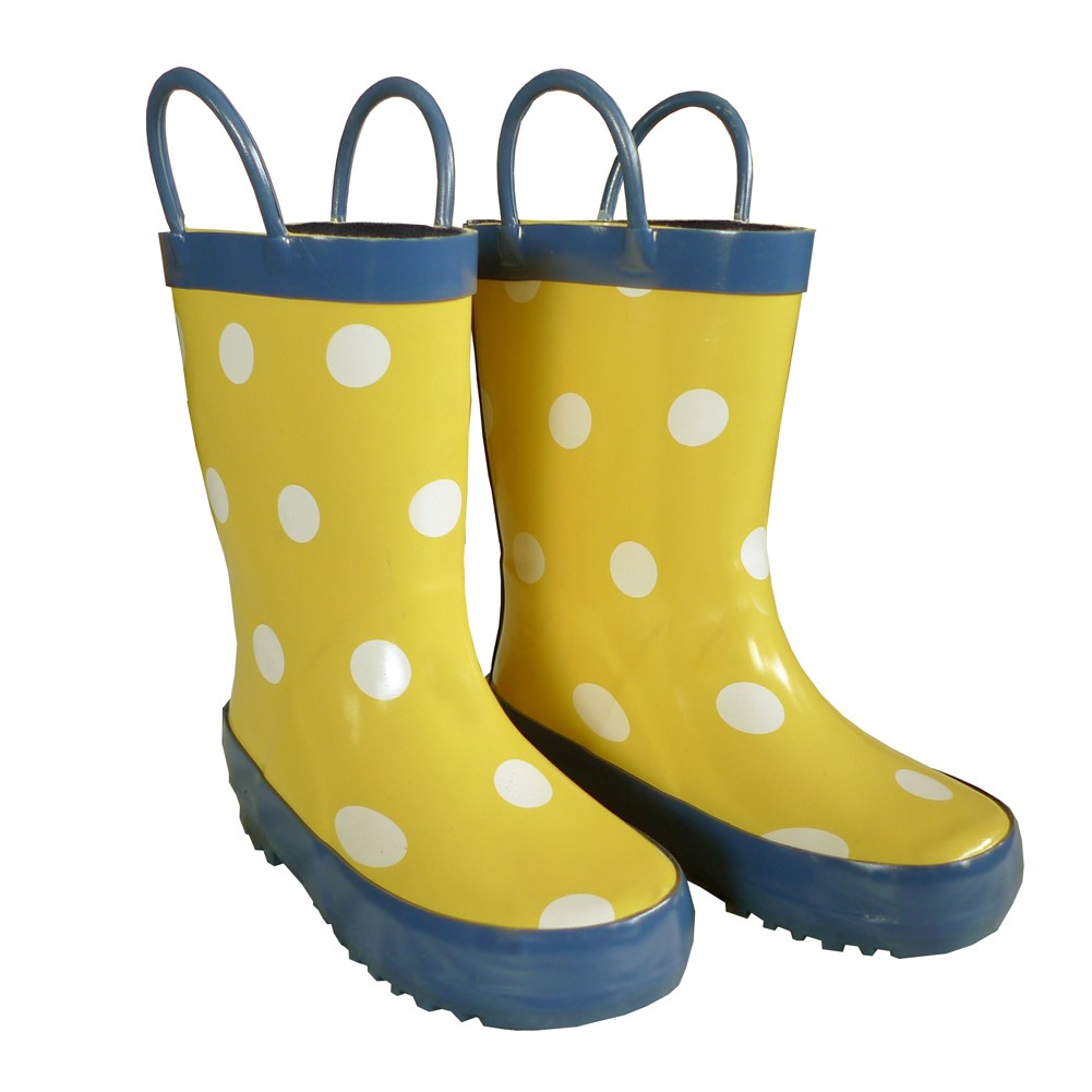 Yellow Polka Dots Unisex Rain Boots 11-3