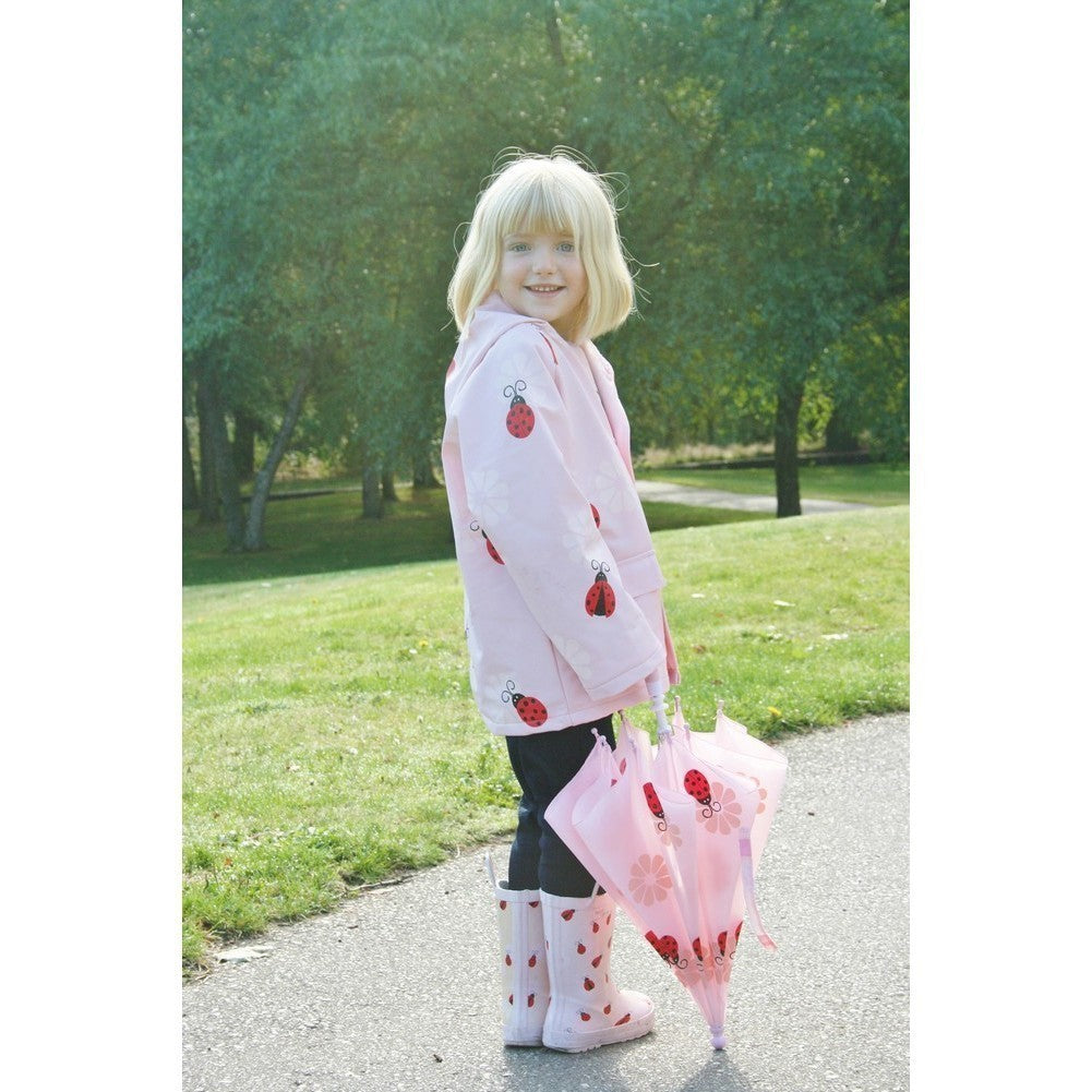 Little Girls Pink Lady Bug Rain Coat 2T-6