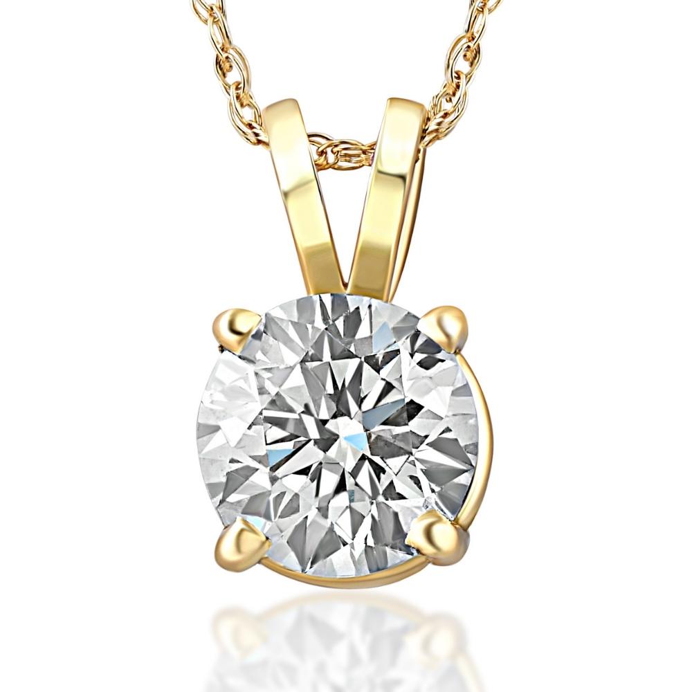 .75ct Round Cut Diamond Solitaire Pendant Necklace in 14k White or Yellow Gold 7764548190268