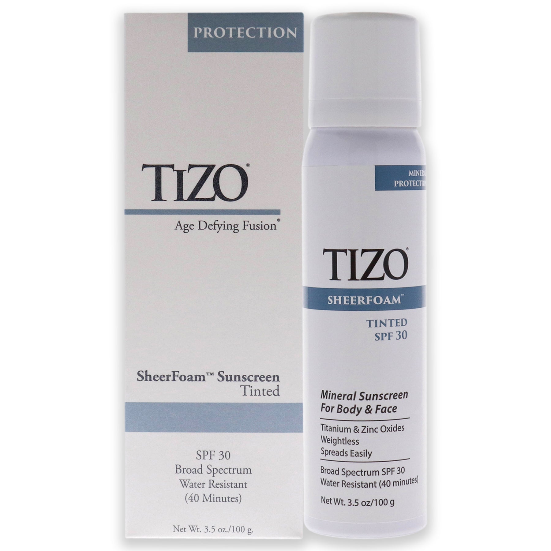 SheerFoam Body And Face Tinted SPF 30 by Tizo for Unisex - 3.5 oz Sunscreen 7831314464828
