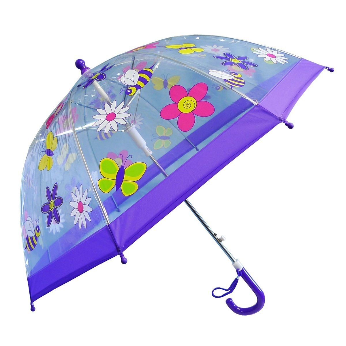 Girls Flowers Clear Dome Umbrella