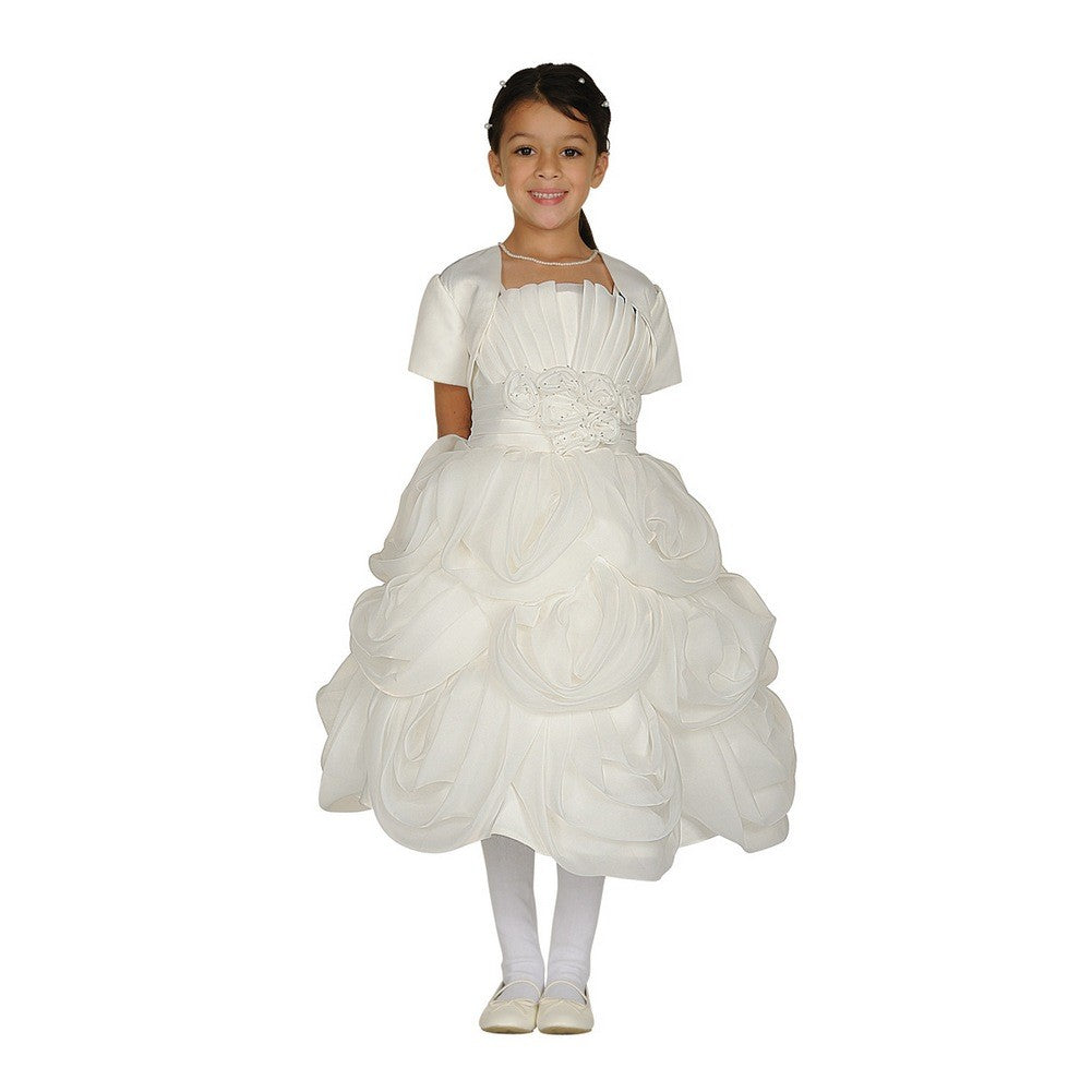 Big Girls Ivory Ruffled Bolero Communion Dress 8-14