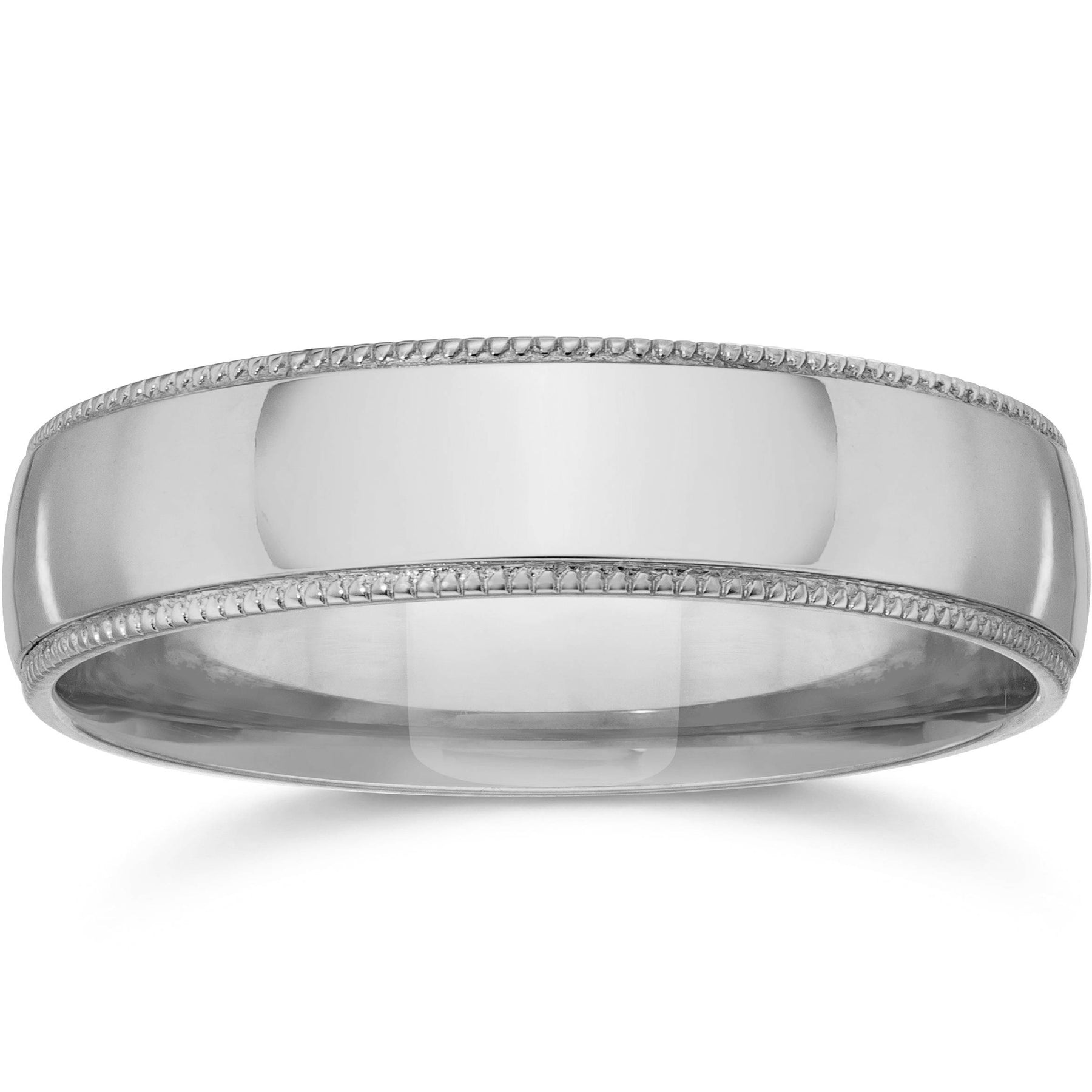 4mm Milgrain Wedding Band 14K White Gold Size Selectable 7802612678716