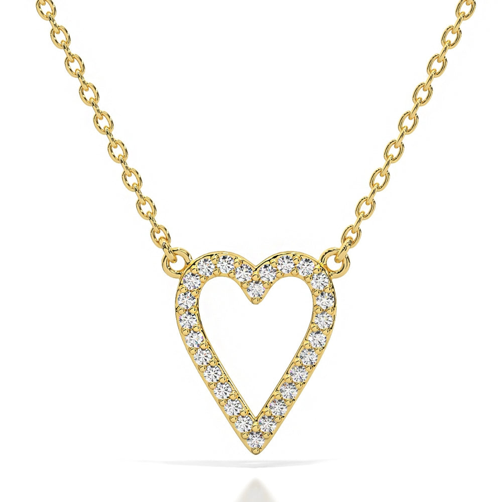 1/5Ct Diamond Heart Pendant 14k Gold 18