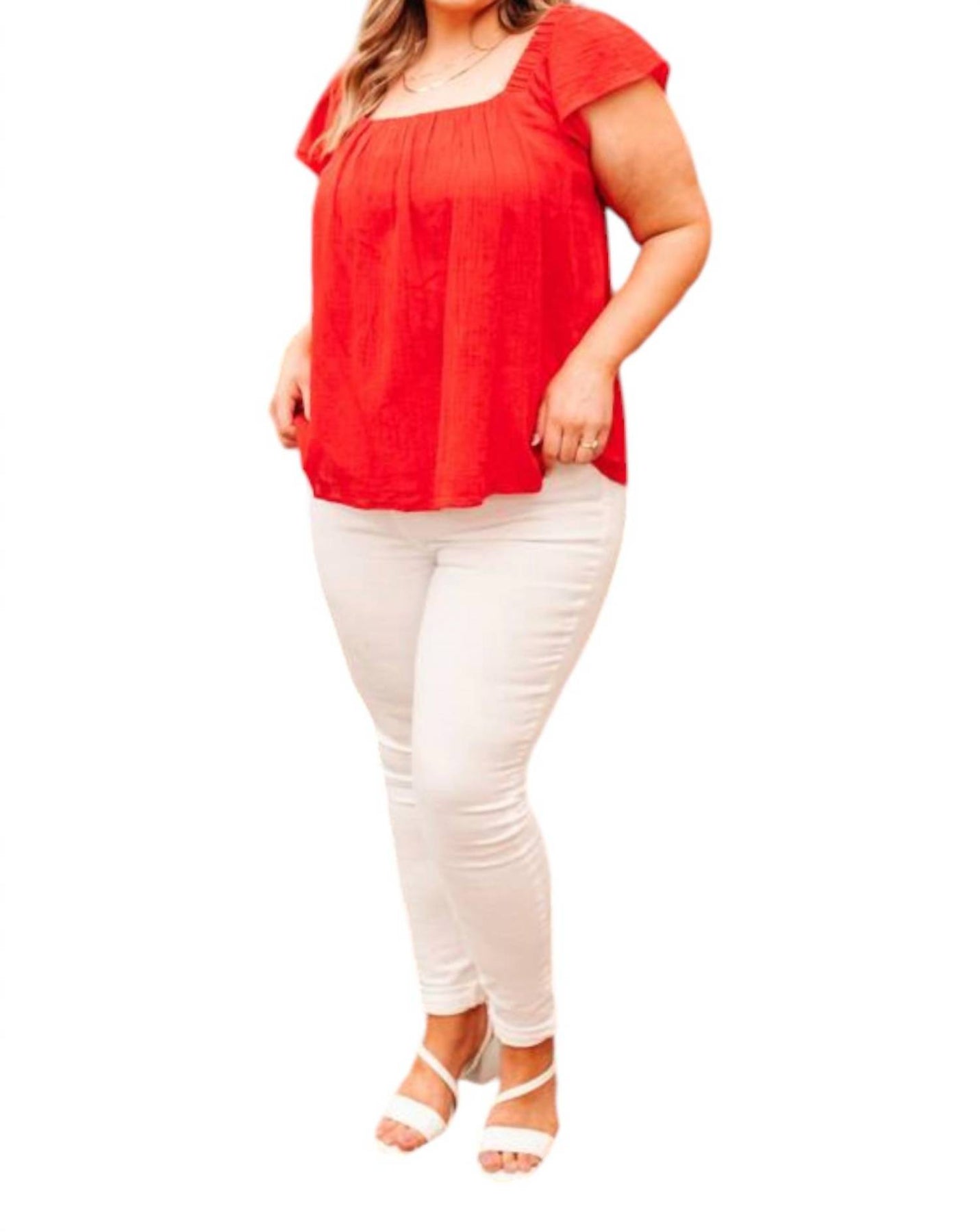 My Mind Top Blouse In Red