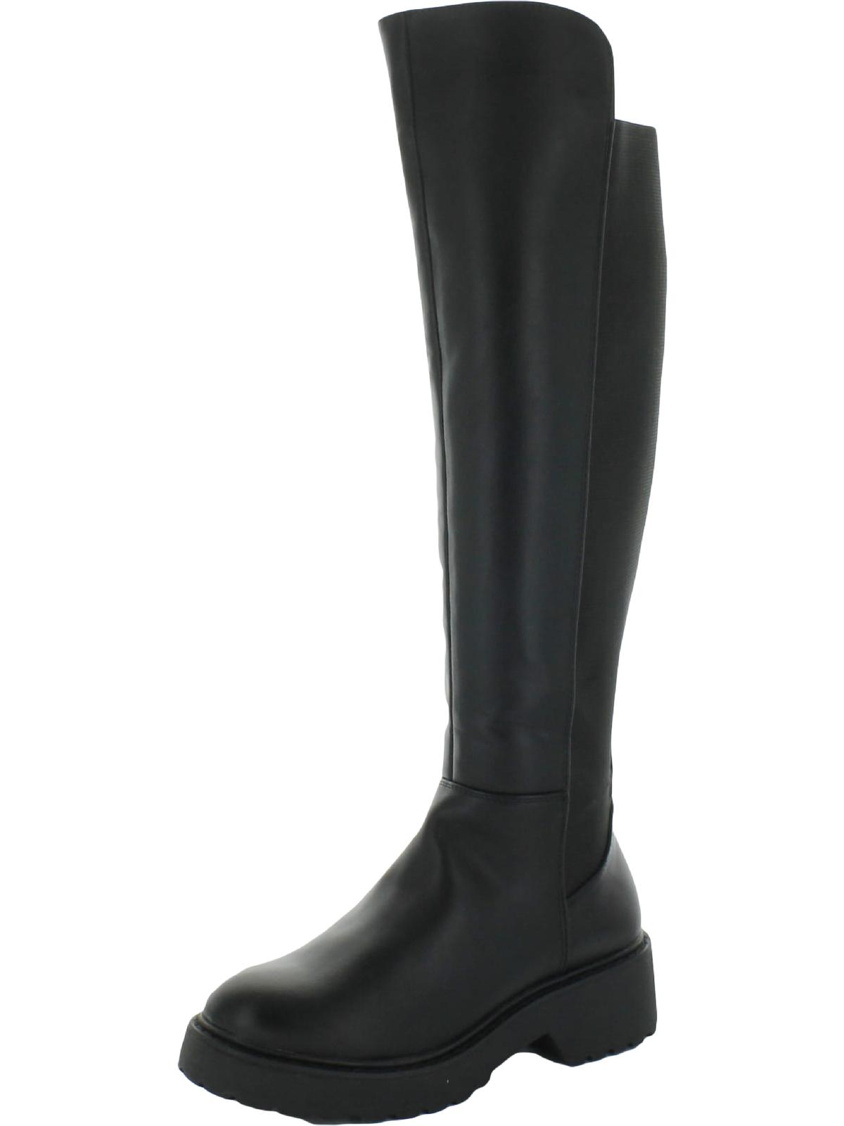 Callback Womens Faux Leather Round Toe Knee-High Boots