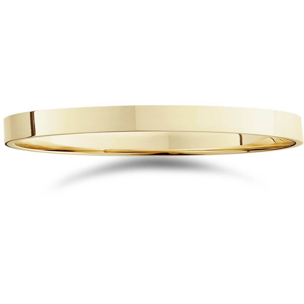 2mm Flat High Polished Wedding Band 14K Yellow Gold Size Selectable 7802595770428