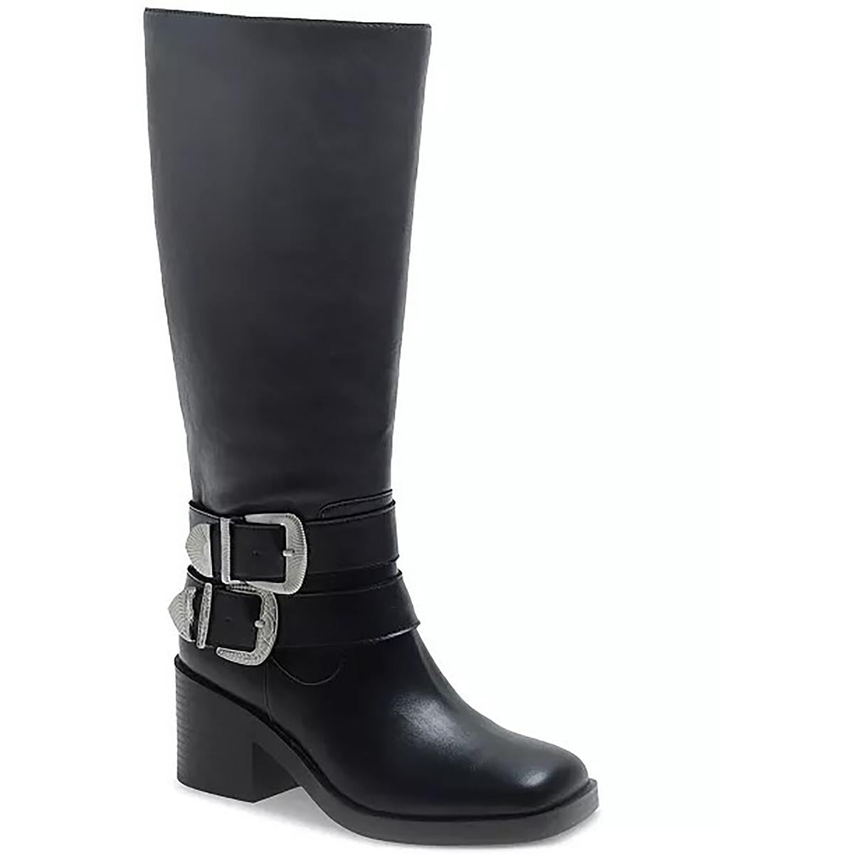Zipper Faux Leather Motorcycle Boots