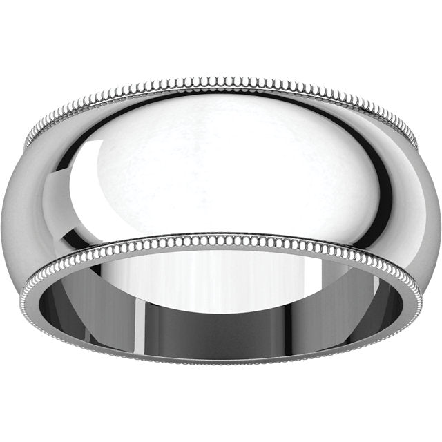 10mm Platinum Milgrain Wedding Band 7802624147516