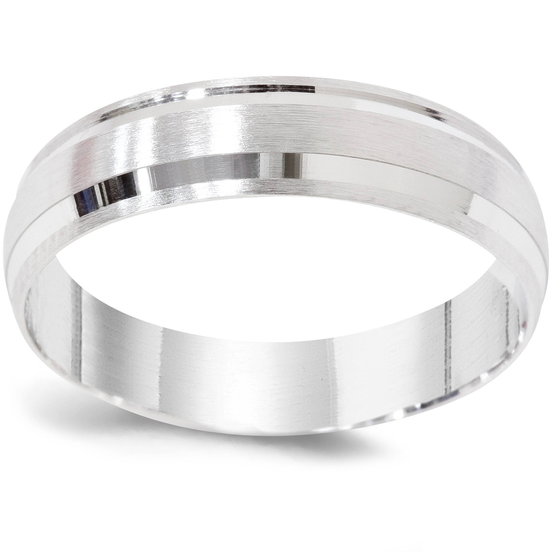 Mens Brushed Comfort Fit Wedding Band 14K White Gold Size Selectable 7802626506812