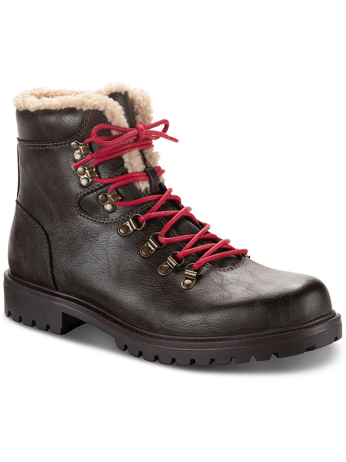 Kyson Womens Faux Leather Cozy Winter & Snow Boots