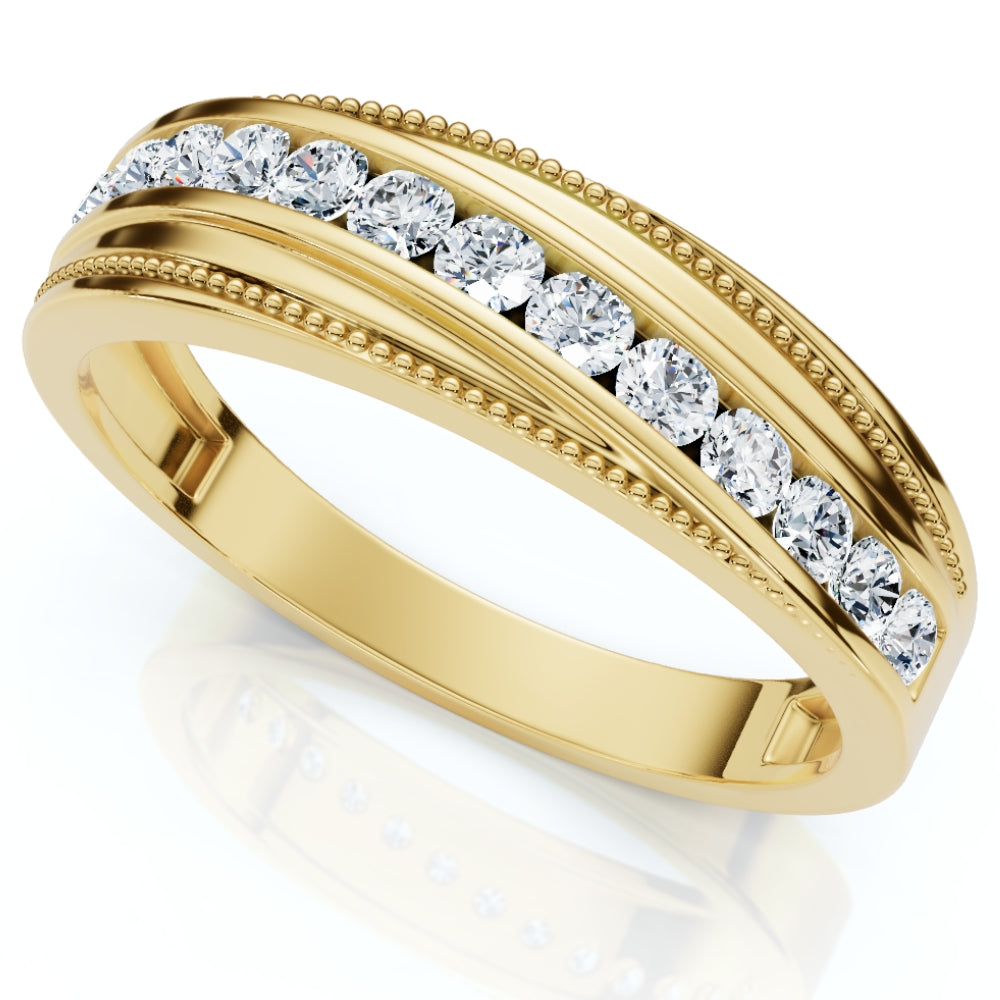 1/2Ct Men's Diamond Wedding Anniversary Ring 10k Gold Lab Grown Channel Set 7762822594620