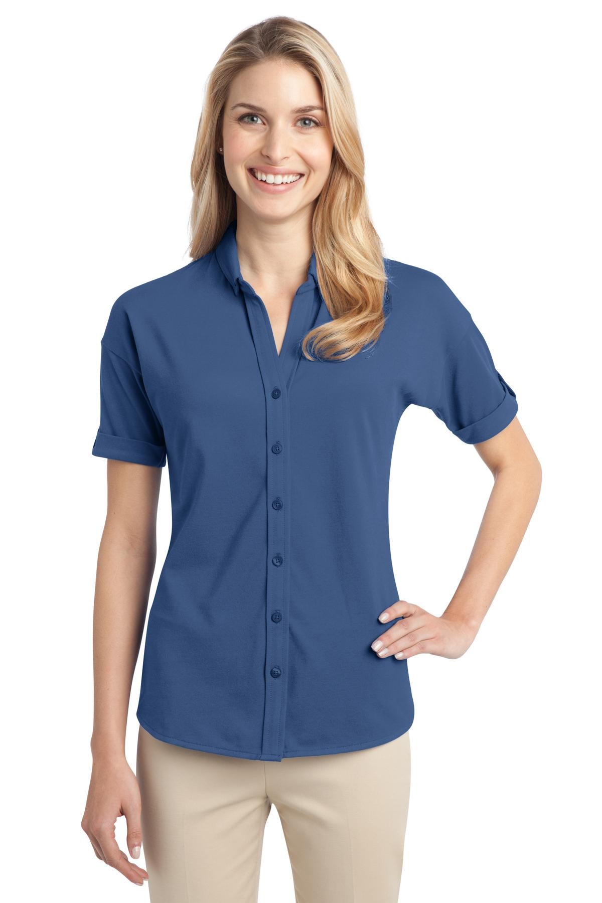 Port Authority Women's Stretch Pique Button-Front Shirt