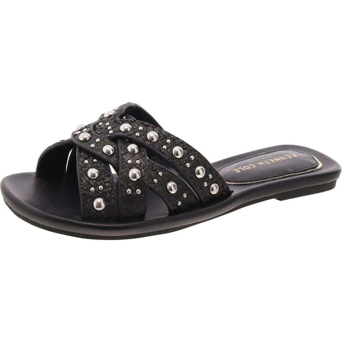 Jula Raffia Criss-Cross Slide Sandals