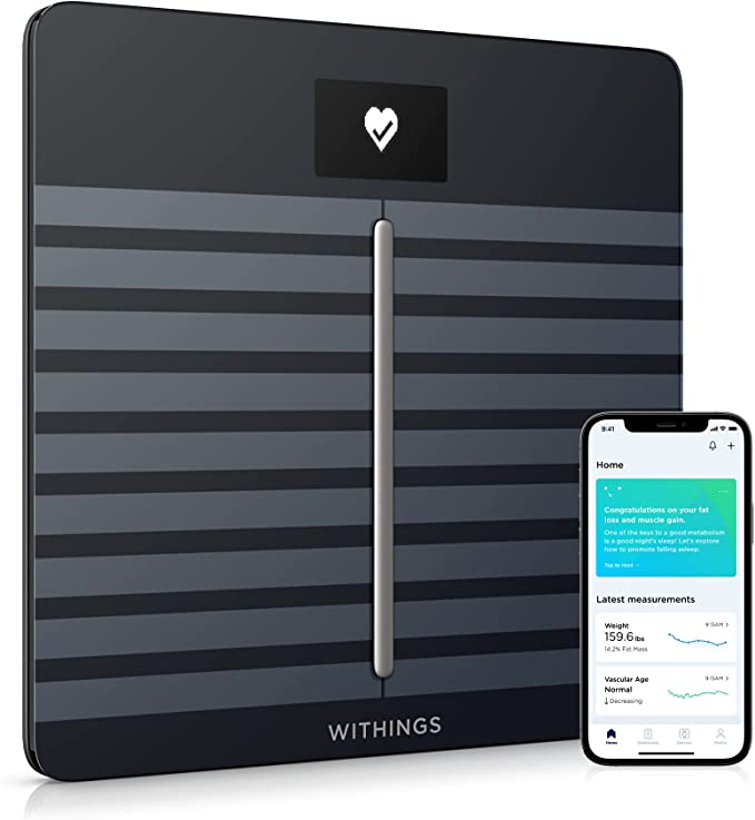 WITHINGS Body Cardio – Wi-Fi Smart Scale w/ Body Composition Heart Health BLACK 7731198459964